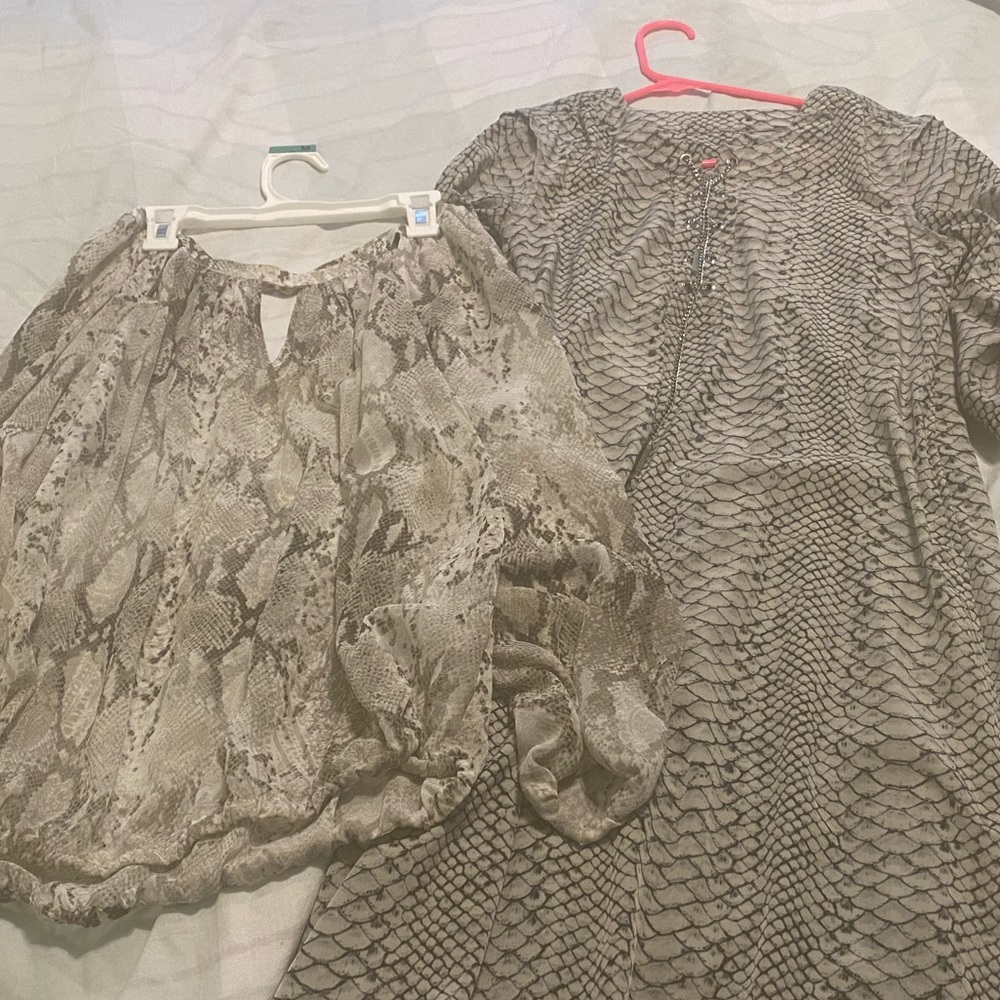 Snake print dress and shirt
